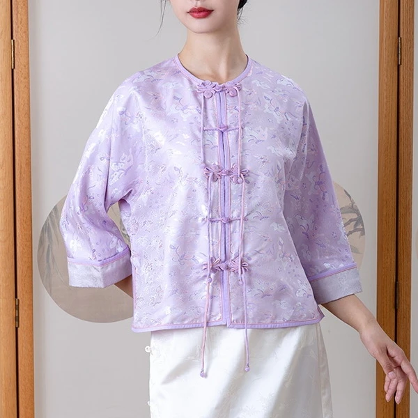 【十三郎】真丝异色罗中襟衬衫246246