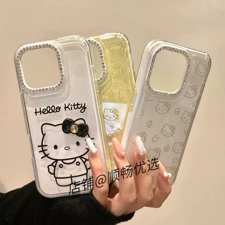 卡通满屏星星蛋糕线条可爱猫咪适用iphone16promax苹果15手机壳14