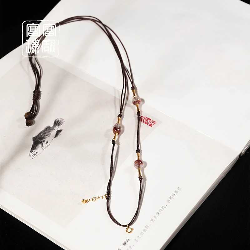 【与莓】超七金草莓 水晶18k金时尚项链（天然珠宝多样性发）