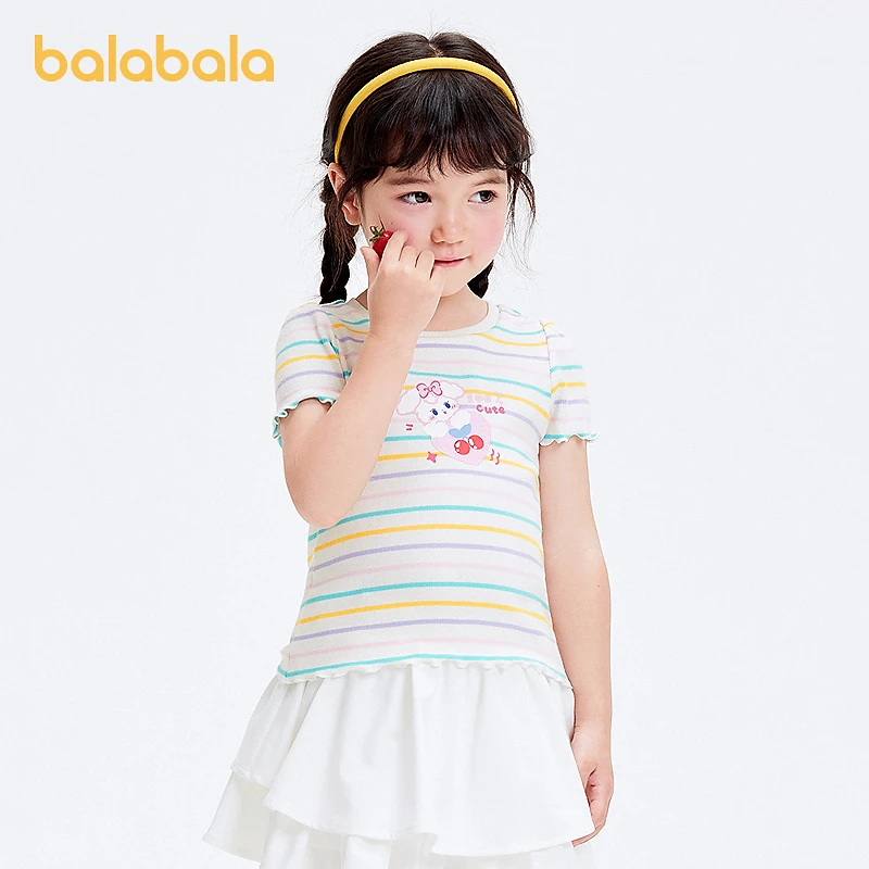 巴拉巴拉宝宝短袖t恤婴儿女童上衣2025新款夏装甜美时尚可爱清新