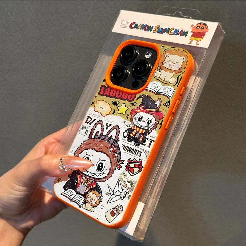 可爱小怪兽适用苹果16p/15手机壳iPhone14promax13荔枝纹12软11