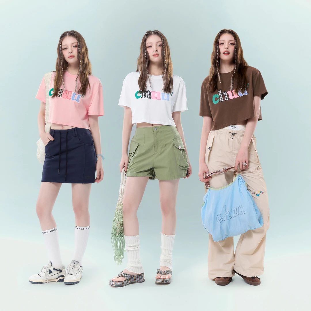 AD034 【金拐子专属】CHUU夏季女装字母印花涂鸦休闲日常T恤-F