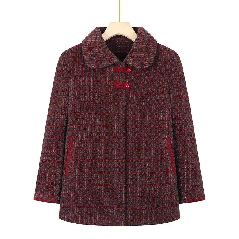 7968中老年妈妈装加绒外套洋气老太太上衣加厚保暖老人衣服（正）