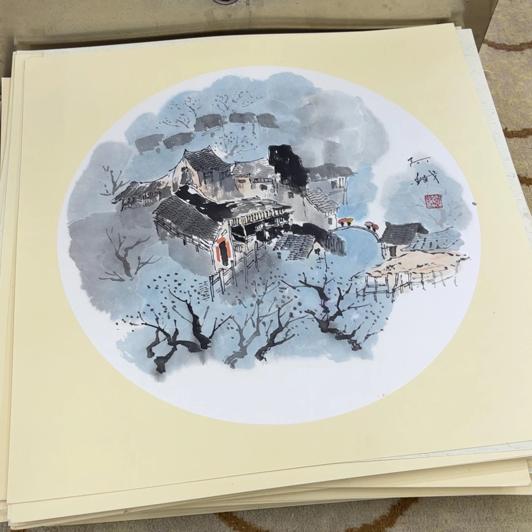 国画赵铁卡纸作品童