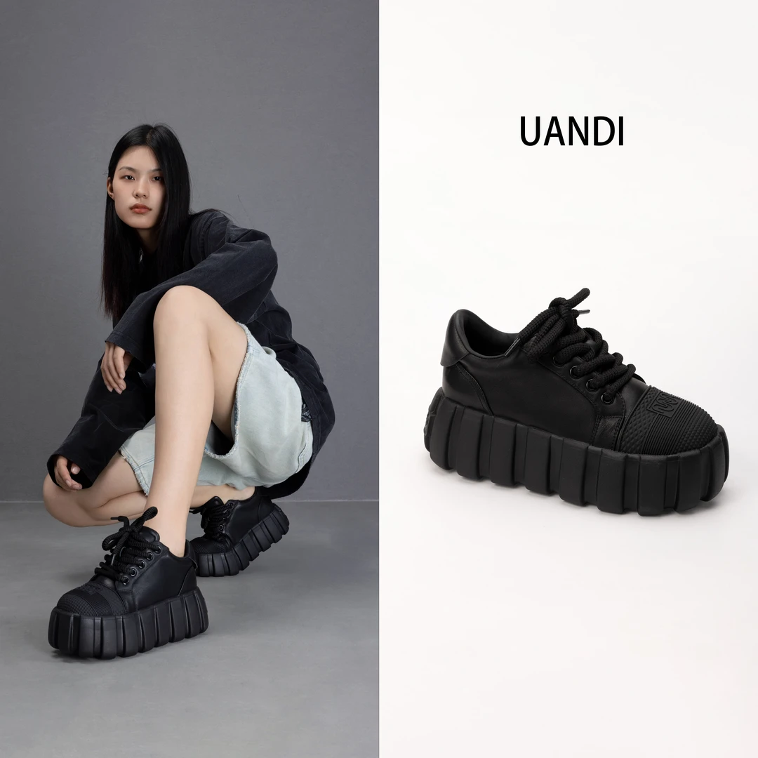 UANDI万季24年春夏新款休闲时尚设计师潮流百搭厚底低帮松糕鞋女