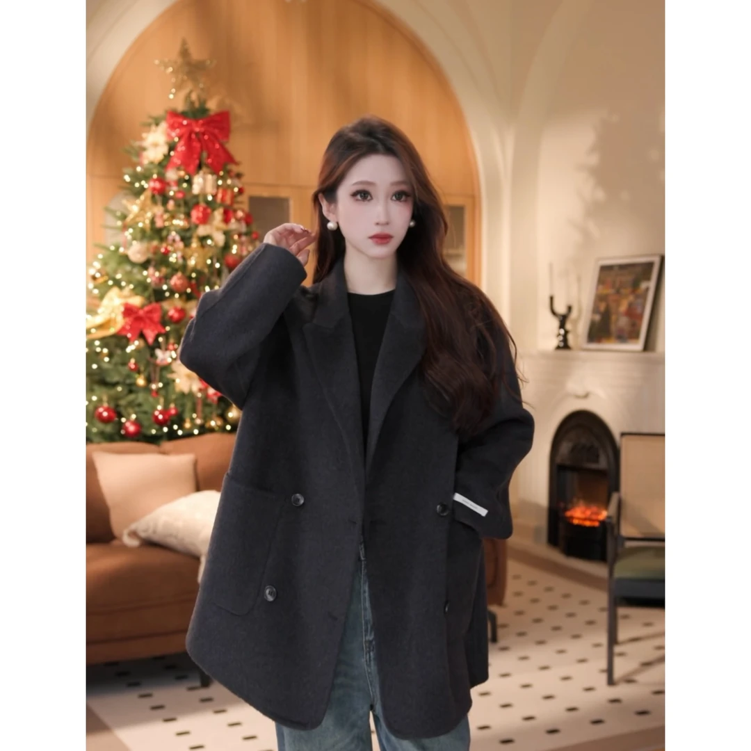 明贴口袋《山羊绒+绵羊毛》系列一手长顶奢面料中长款