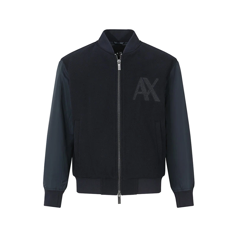 AX阿玛尼Armani 男士短款棒球领拼接夹棉夹克6DZB32 ZN5PZ
