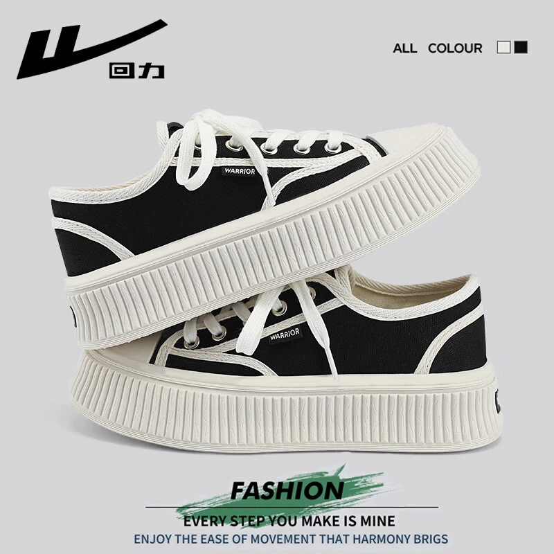 回力帆布鞋女鞋2025新款厚底增高饼干鞋休闲百搭板鞋女款小白鞋子