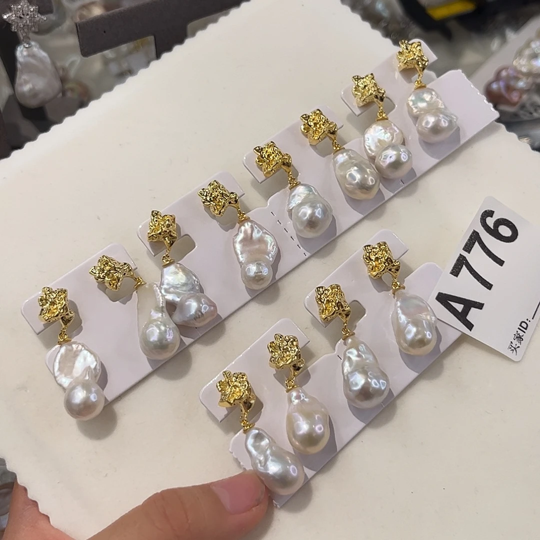 合金耳饰淡水珍珠