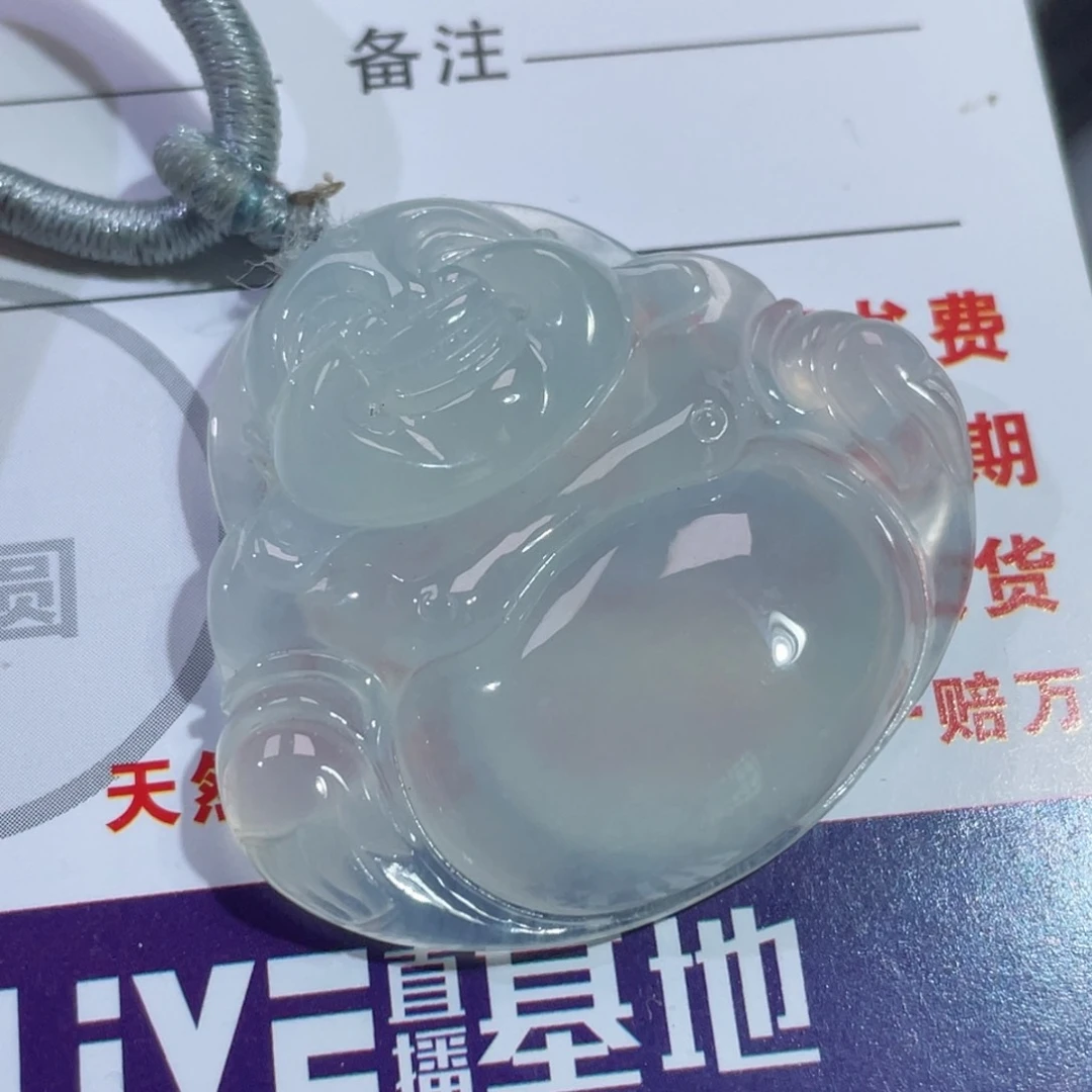 翡翠18K金镶嵌颈饰佛公