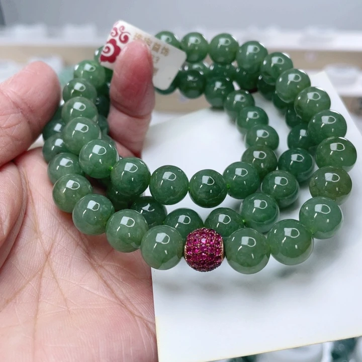 翡翠未镶嵌手链天然翡翠项链10mm