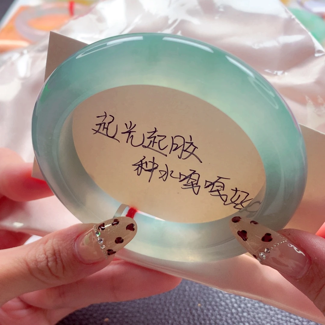 金***丰翡翠未镶嵌手镯58.2 冰晴果冻底全条起胶 灵