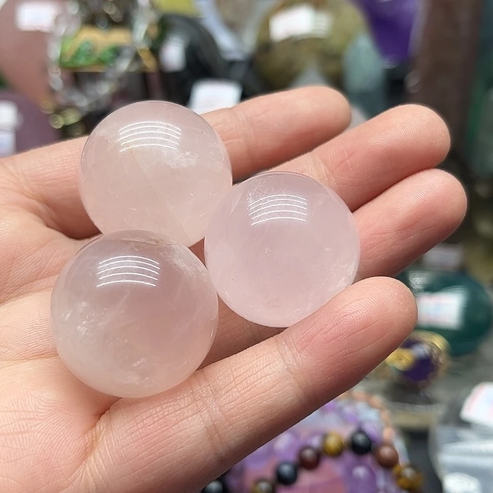 珠宝半成品未镶嵌水晶90克粉水晶球