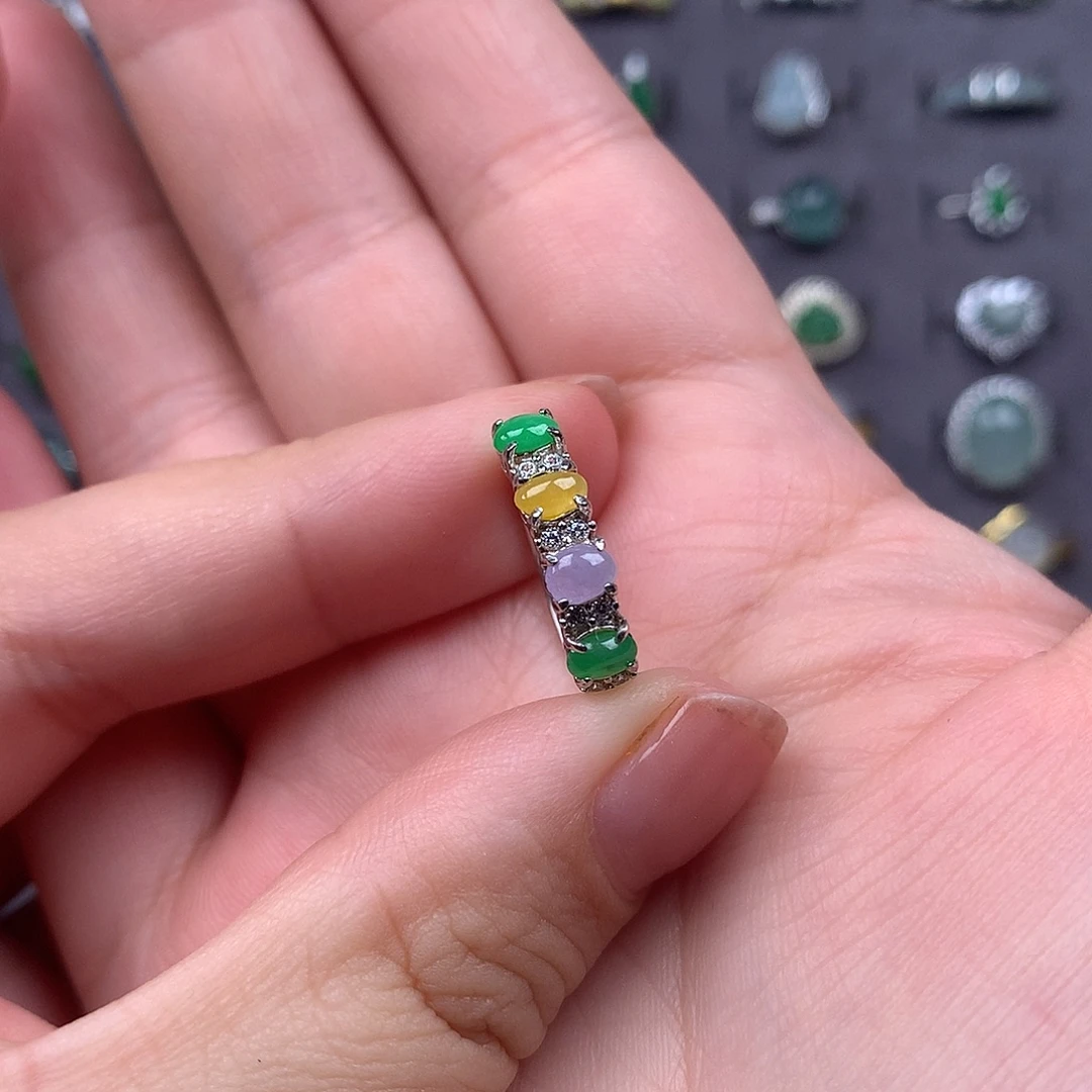 L****翡翠银S925镶嵌戒指