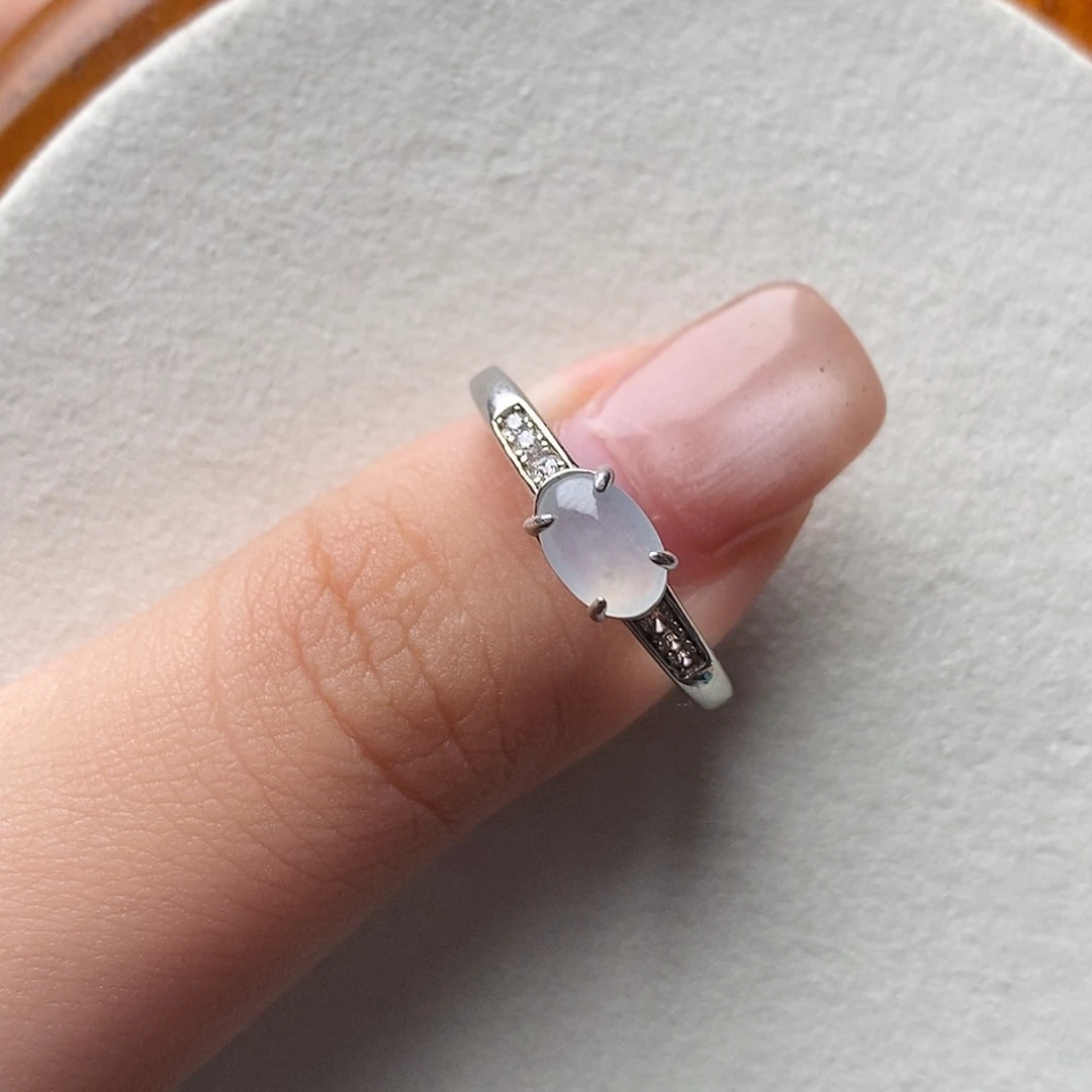 翡翠银S925镶嵌戒指