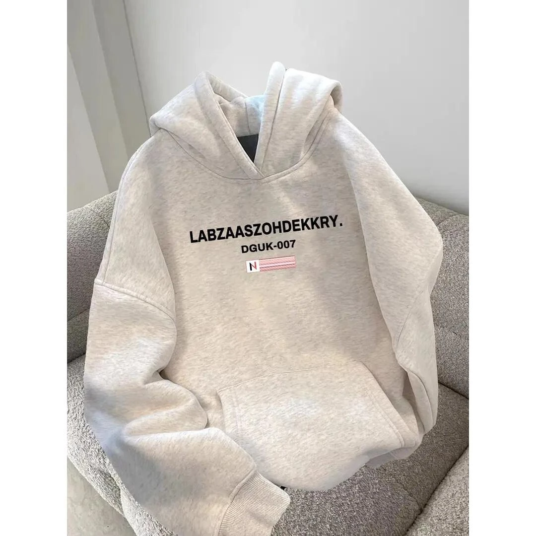 华棉美式春秋冬连帽卫衣2025新款爆款连帽男女上衣慵懒风外套W363