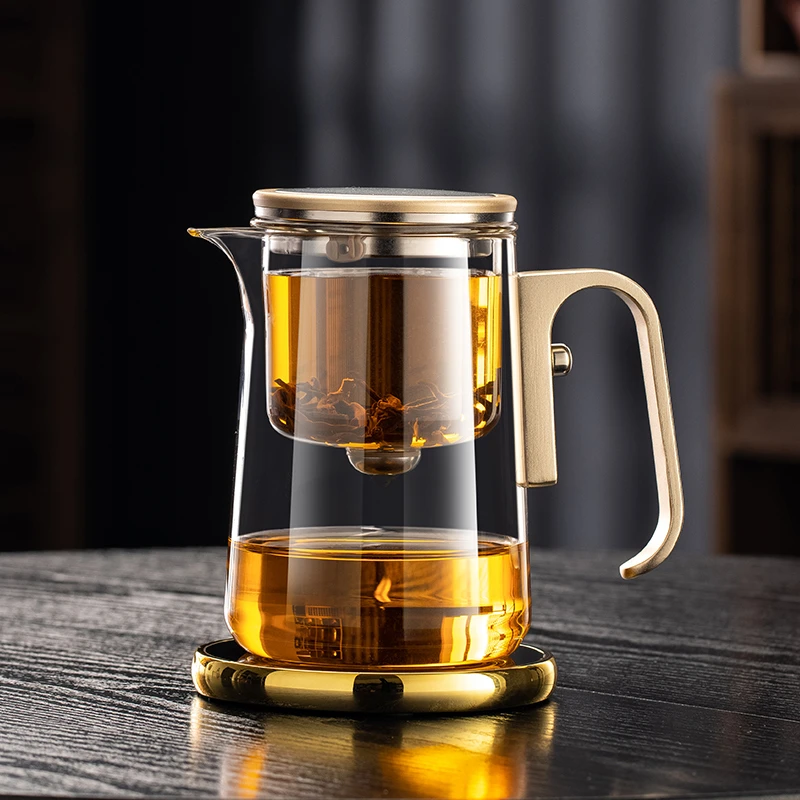 磁吸飘逸杯加厚耐热玻璃泡茶壶一键过滤茶水分离办公室泡茶器