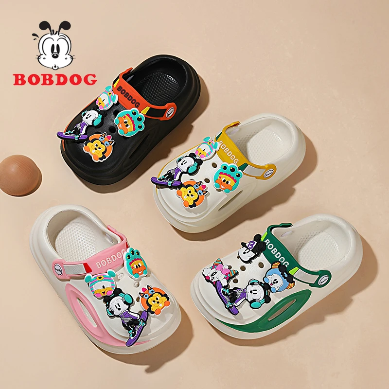 Bobdog/巴布豆凉鞋洞洞鞋卡通软底男童亲子包头女童拖鞋外穿夏季