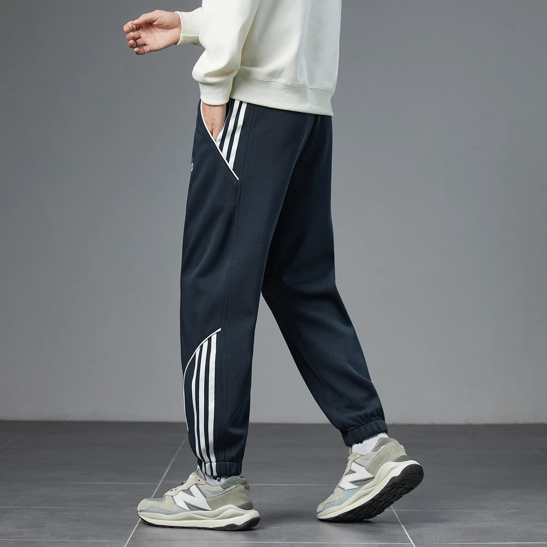 秋冬款运动裤男士宽松休闲裤男宽松小脚百搭冬季束脚九分卫裤保暖