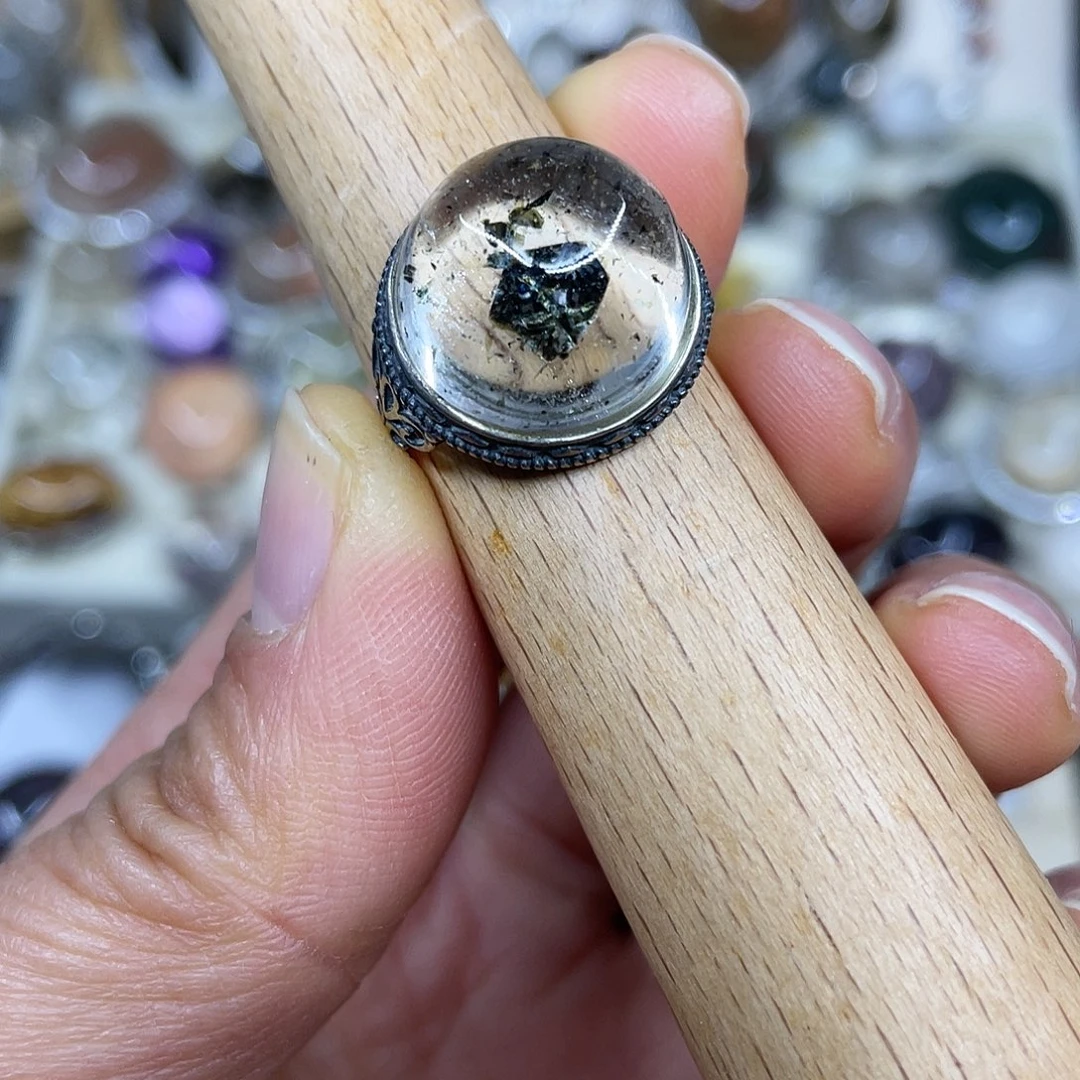 【闪购商品】银S925镶嵌珠宝半成品水晶戒指