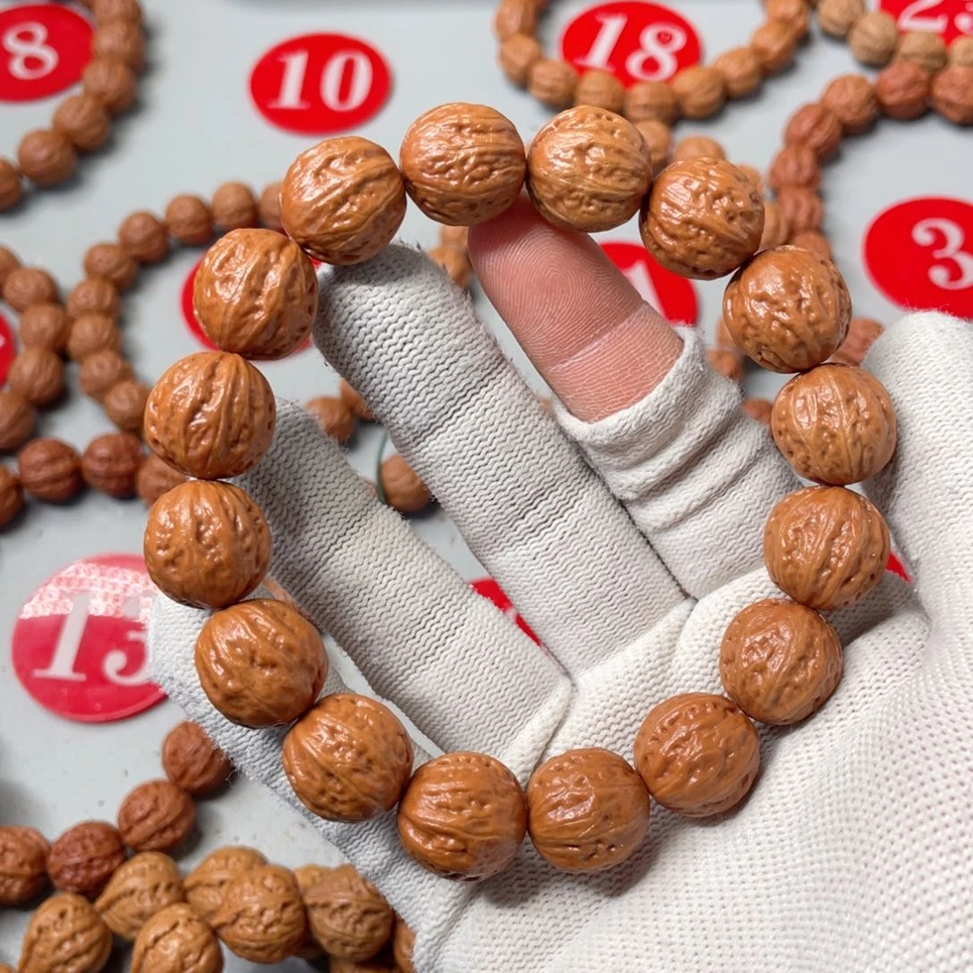 文玩核桃手串山****?水晶皮小金豆15.5mm