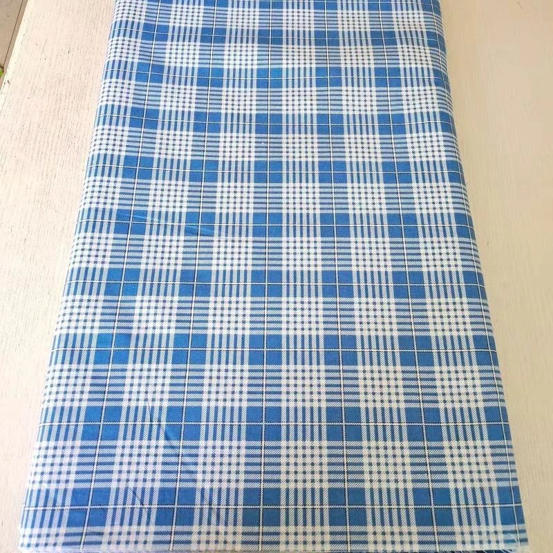 100%纯棉斜纹蓝格学生宿舍单位专用纯棉三件套床单被罩枕套