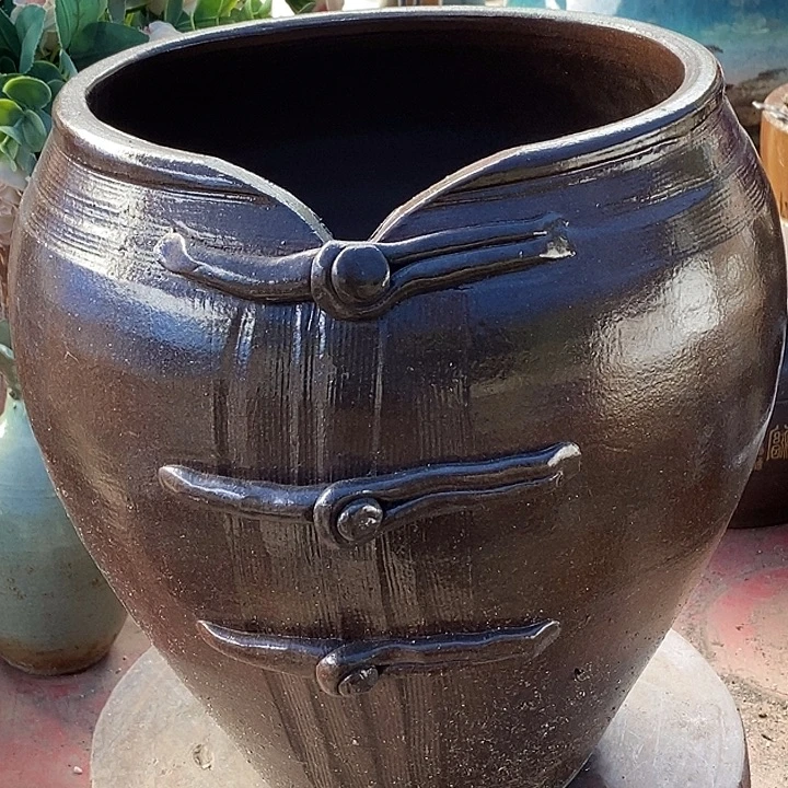 花盆紫砂口22高度27手工瑕疵