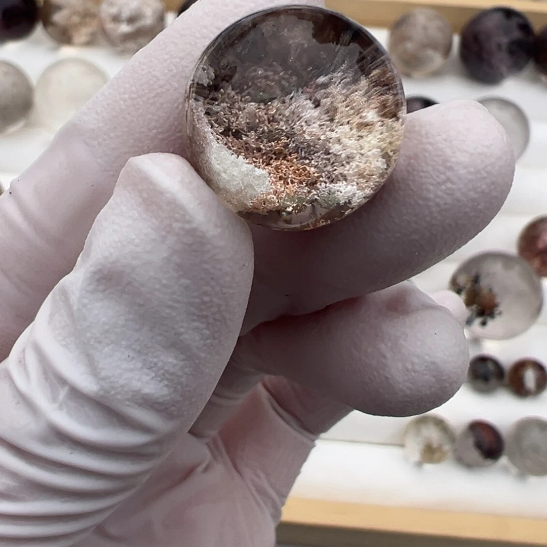 水晶水晶幽灵单珠16.7打孔定制不退换未镶嵌斯*丽