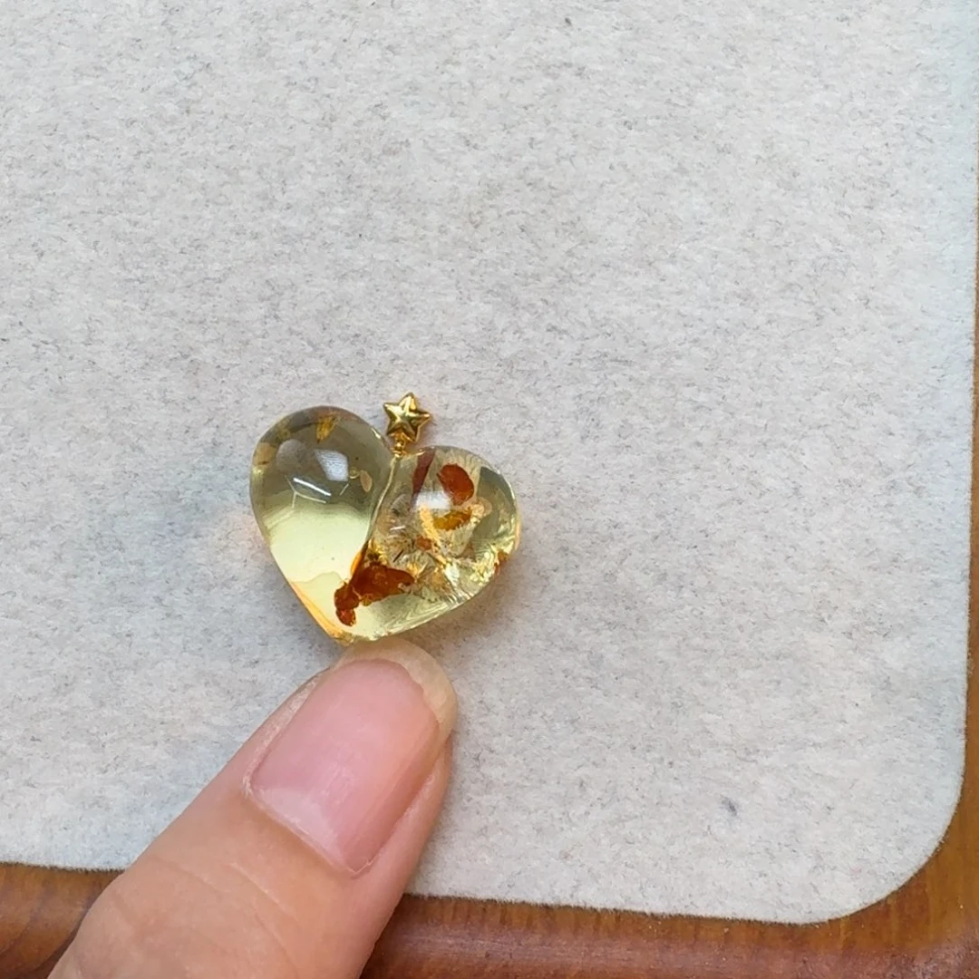 18K金镶嵌琥珀珠宝奇石星*