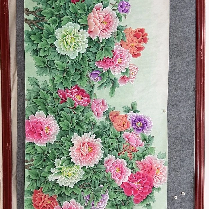 国画手绘国画国色天香