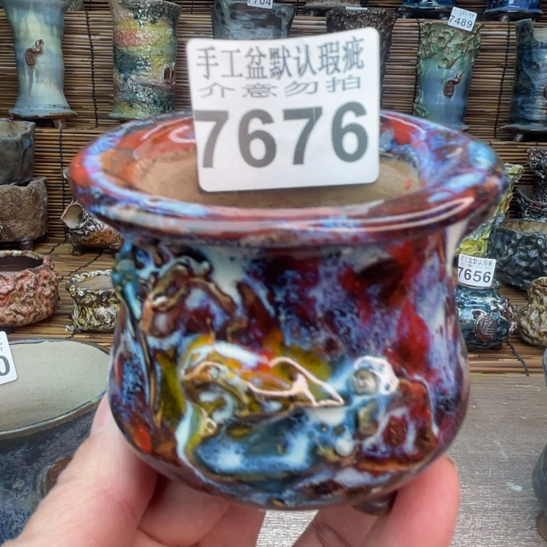 手工花盆默认瑕疵完美者勿拍