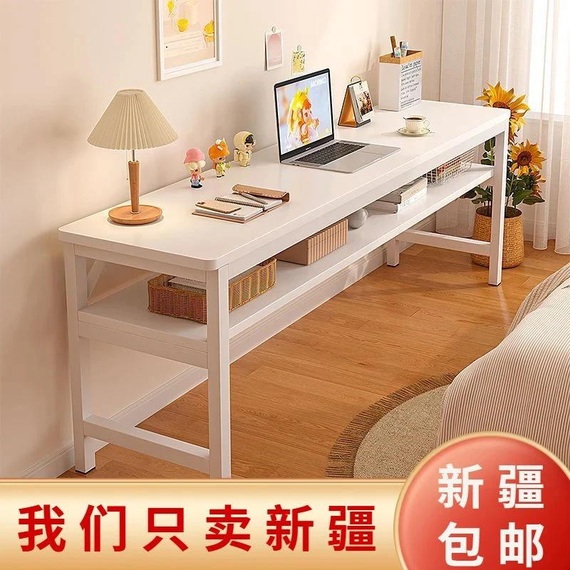 新疆包邮长条桌双人书桌家用钢木桌子工作台办公电脑桌靠墙学习桌