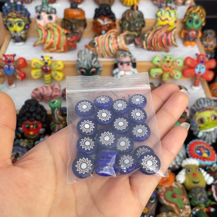 琉璃饰品蓝色小花片1包