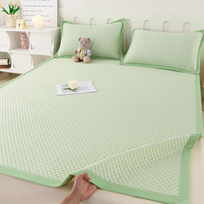 开心夏季凉感可水洗折叠凉席冰豆豆软席透气冰丝席单双人空调席子