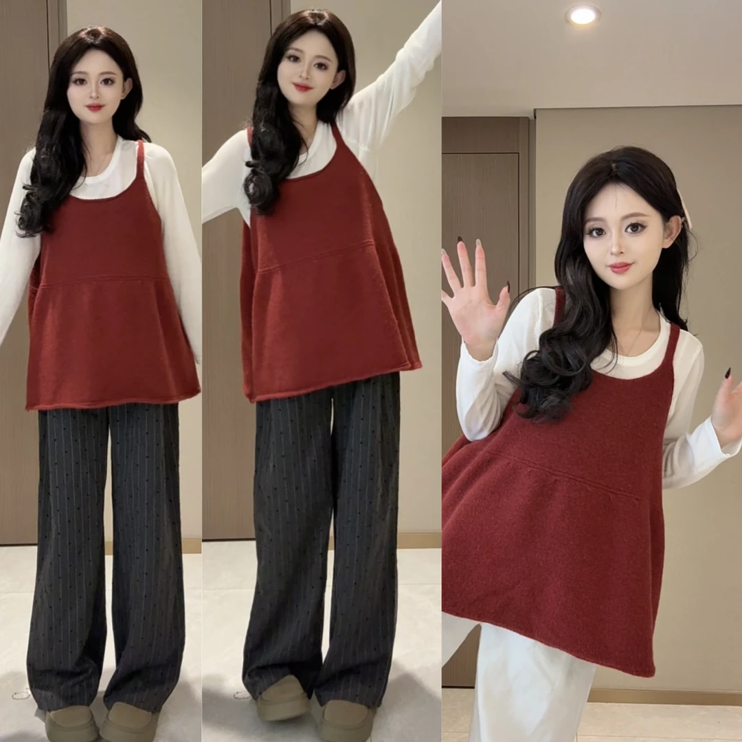 裤子是当天发货产前产后可穿孕妇装春秋款休闲显瘦马甲背心打底衫