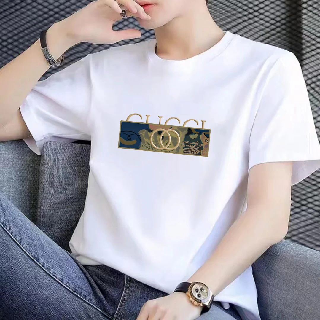 简约短袖男士运动百搭宽松休闲时尚圆领透气半袖T恤夏季男装