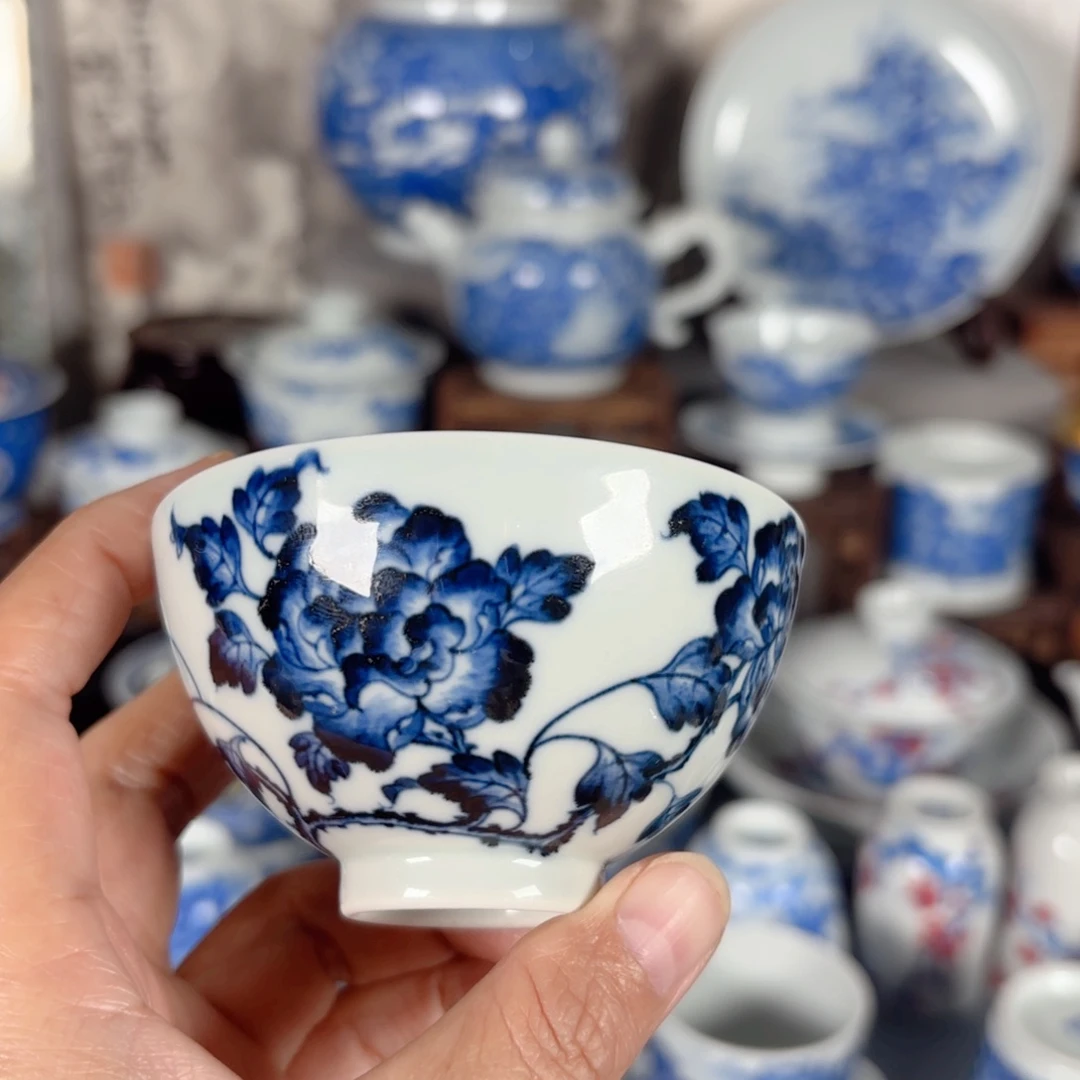 九***下青花瓷器手绘作品陶瓷杯