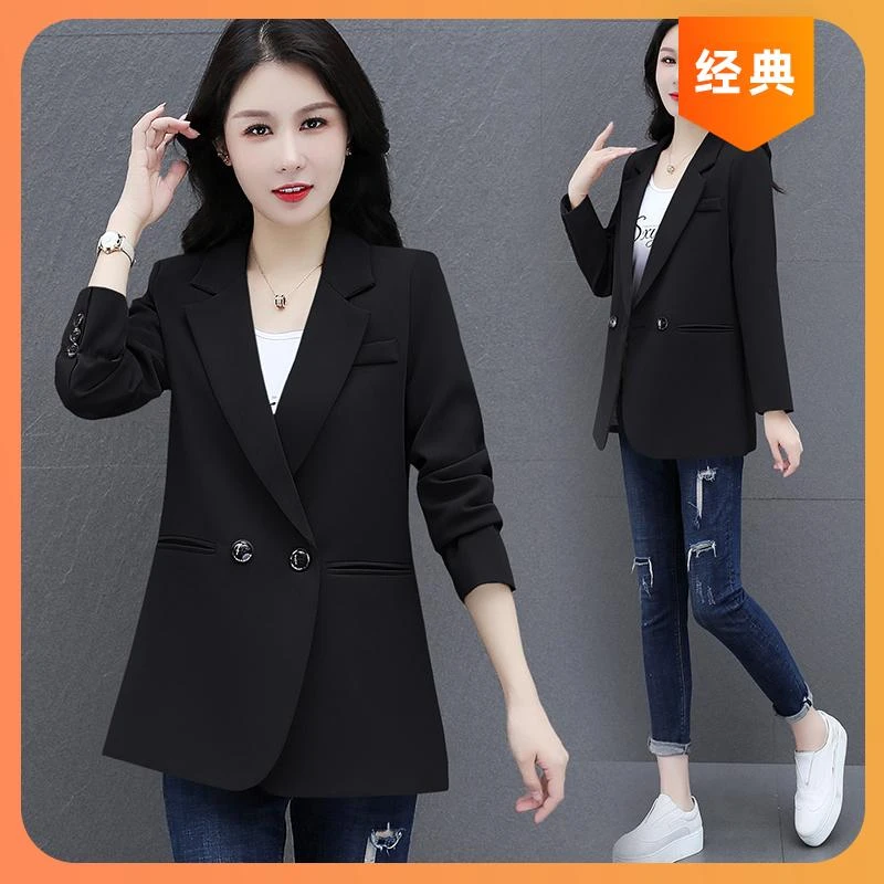 黑色小西装外套女春秋款2026时尚新款套装今年流行高级感大码上衣