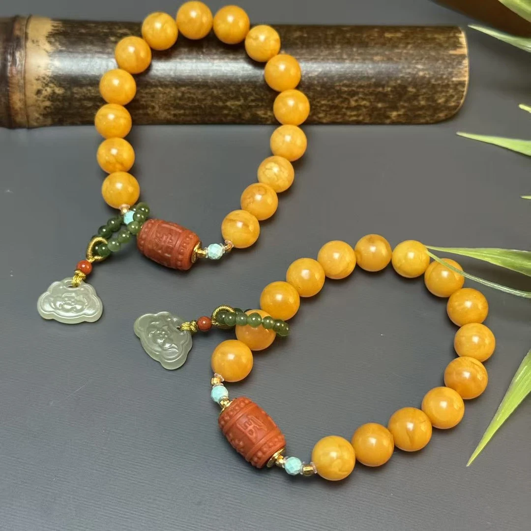 【景旺.琳琳专属】9mm+跑环如意锁南红老蜡手串@多样性只发其中一件