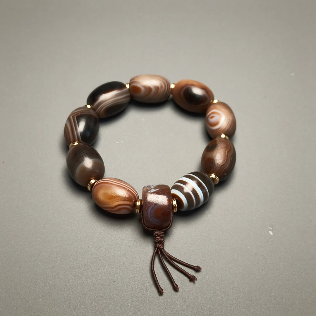 清代缠丝玛瑙手串/DZ005124/古玩/收藏/德州文物