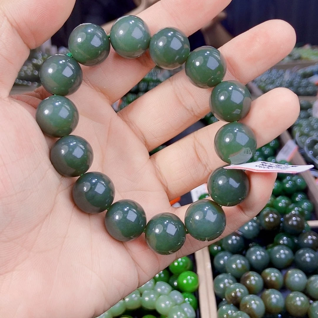 手串未镶嵌和田玉纯天然卡16新疆且末料且末蓝手串多样性发一