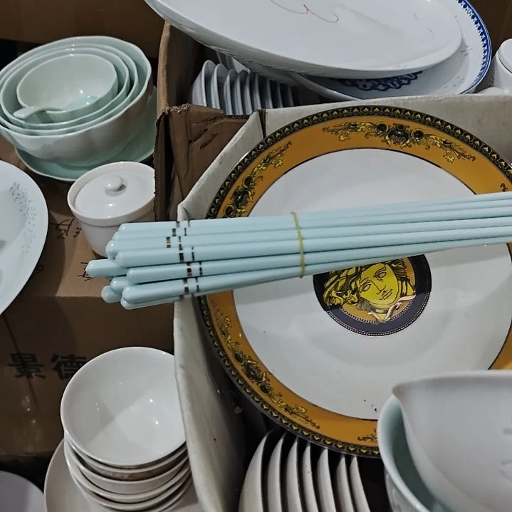 瓷景德镇青瓷筷子10双送大勺一个
