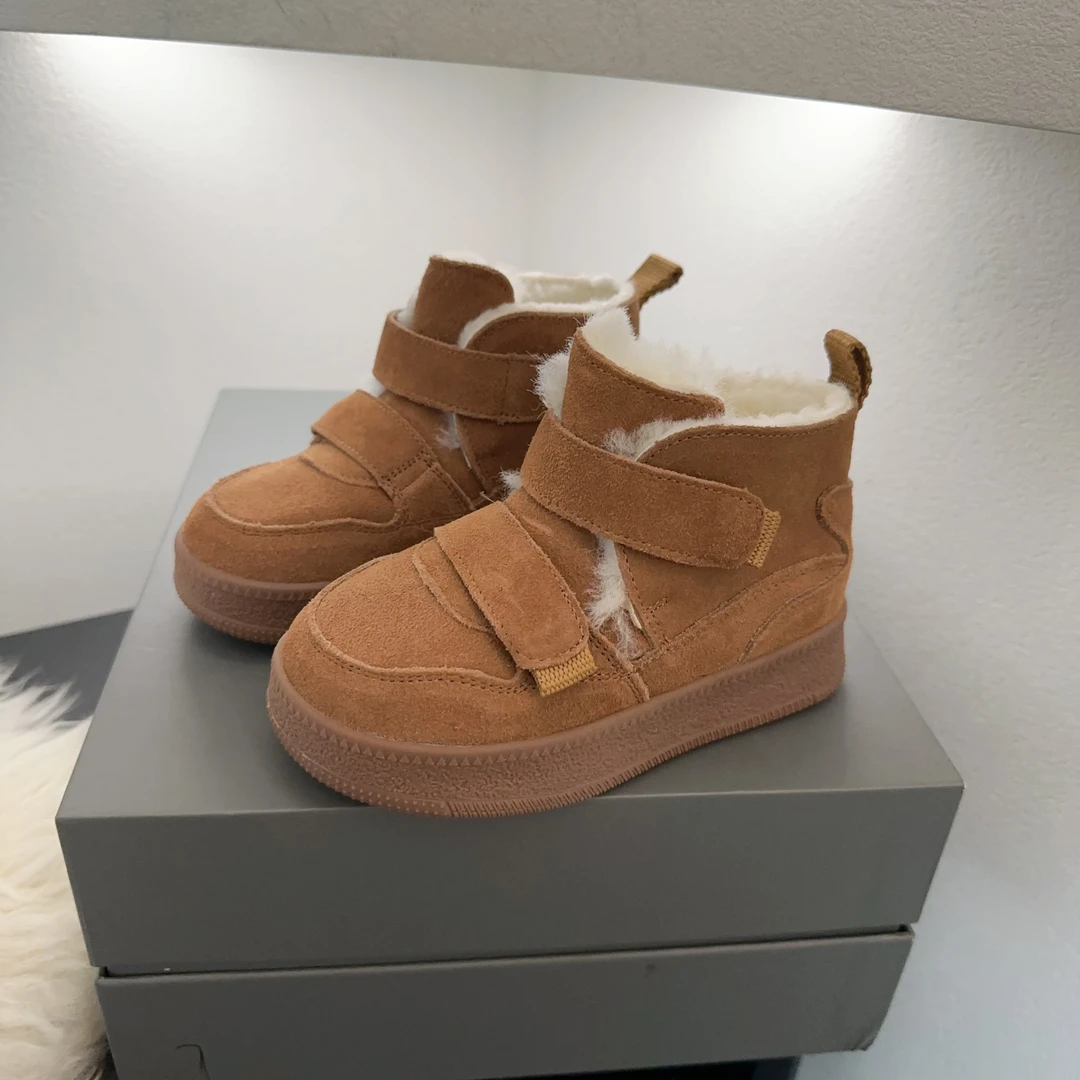 23115儿童雪地靴真皮保暖加绒板鞋休闲童鞋