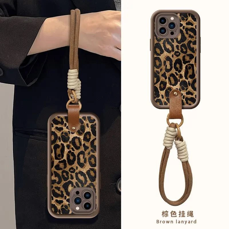 适用苹果/华为/OPPO/vivo/小米16151311p70豹纹高级感轻奢手机壳