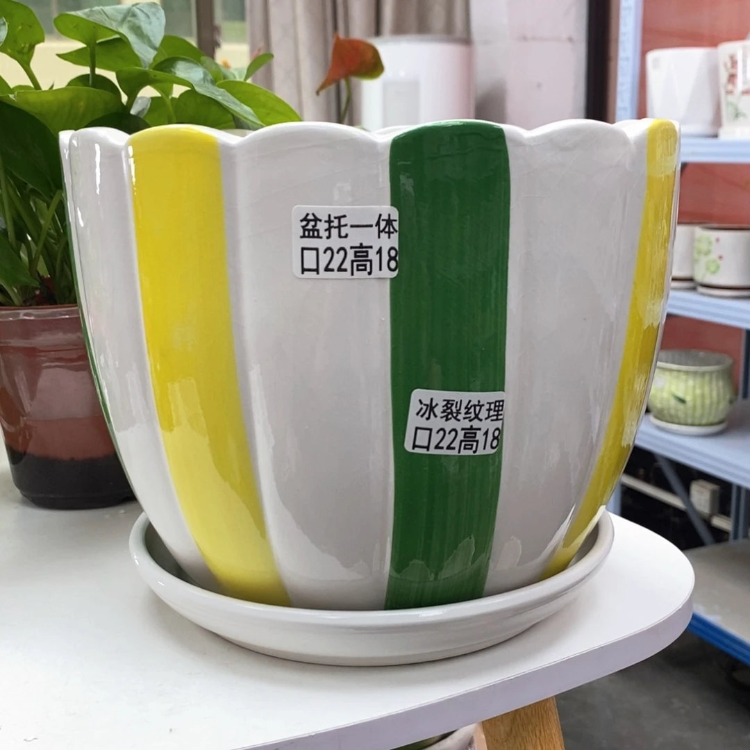 陶瓷花盆图片上有尺寸@@583828699