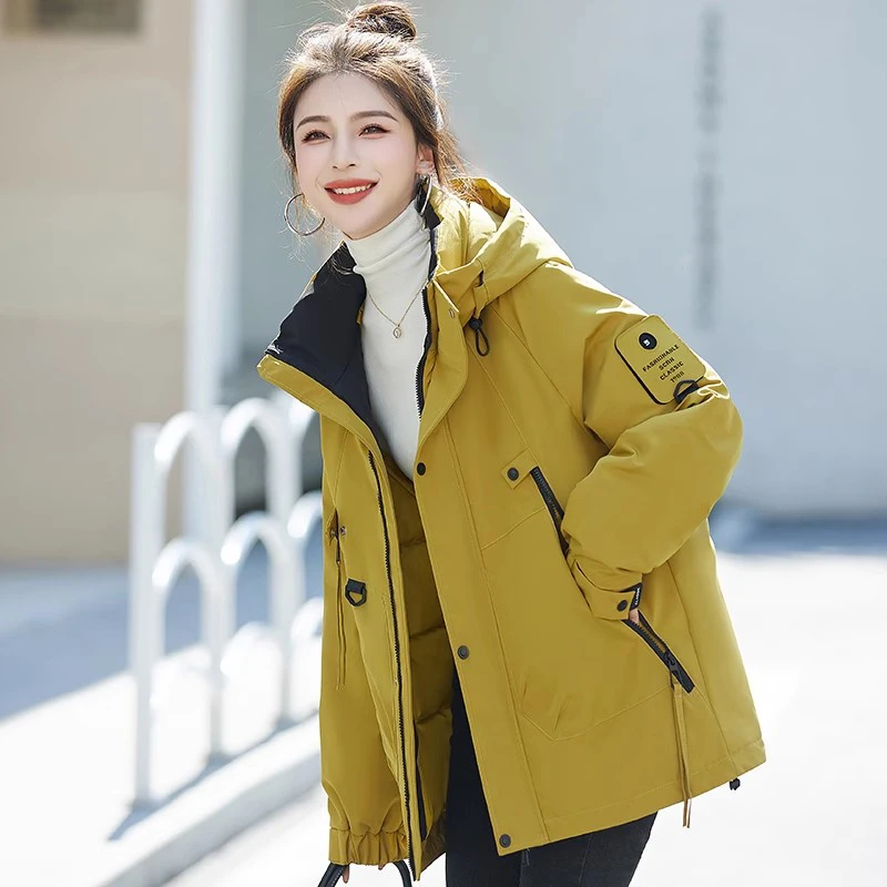 棉服女冬季2025新款加厚冲锋衣时尚连帽工装棉衣短款外套休闲百搭