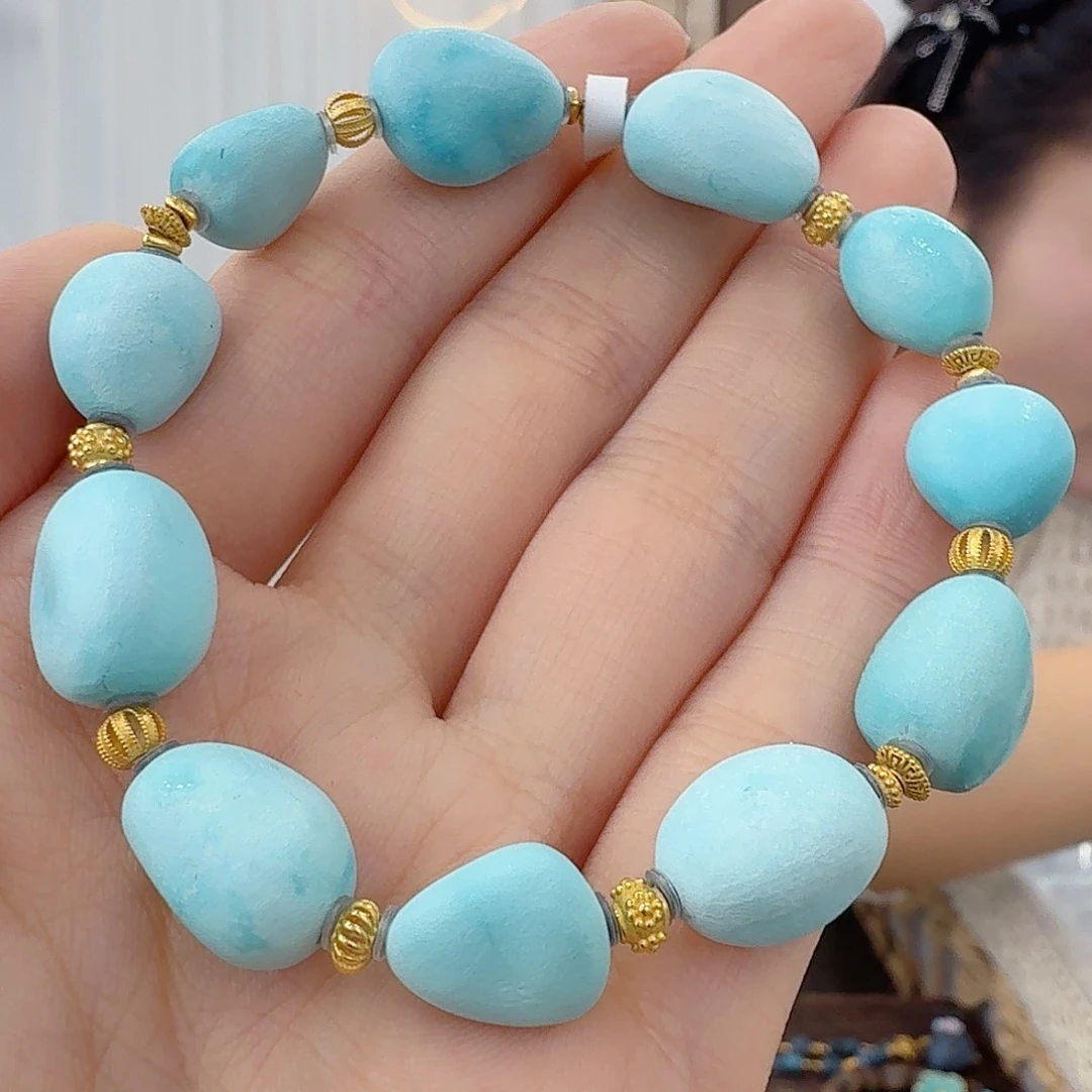 绿松石18K金镶嵌珠宝奇石