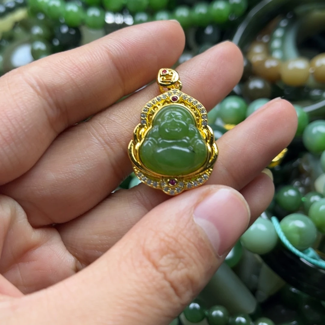 和田玉（碧玉）合金颈饰