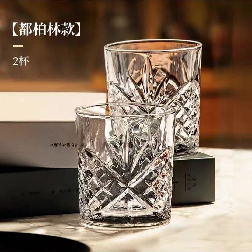 【拍一发二】欧式高档水晶玻璃威士忌杯复古水杯设计感加厚啤酒杯