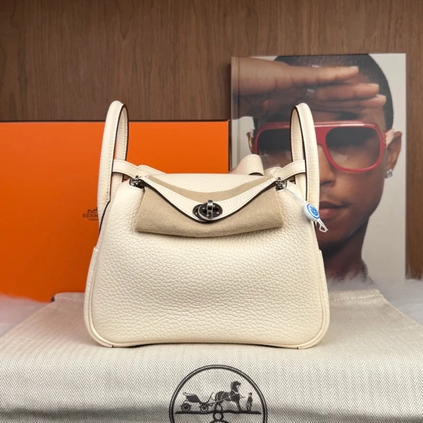 全新未使用 Hermes/爱马仕 mini Lindy奶油白拆单1